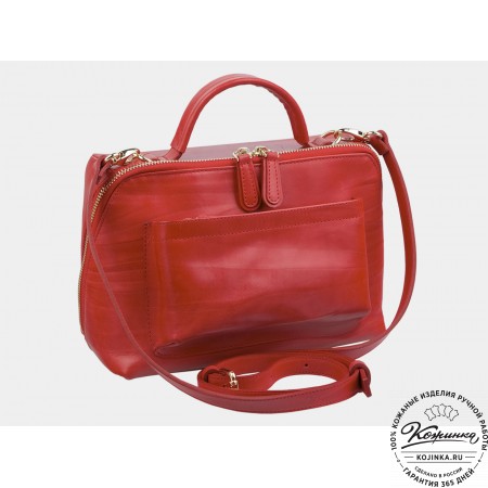 Женская кожаная сумка "Крис" (красная)